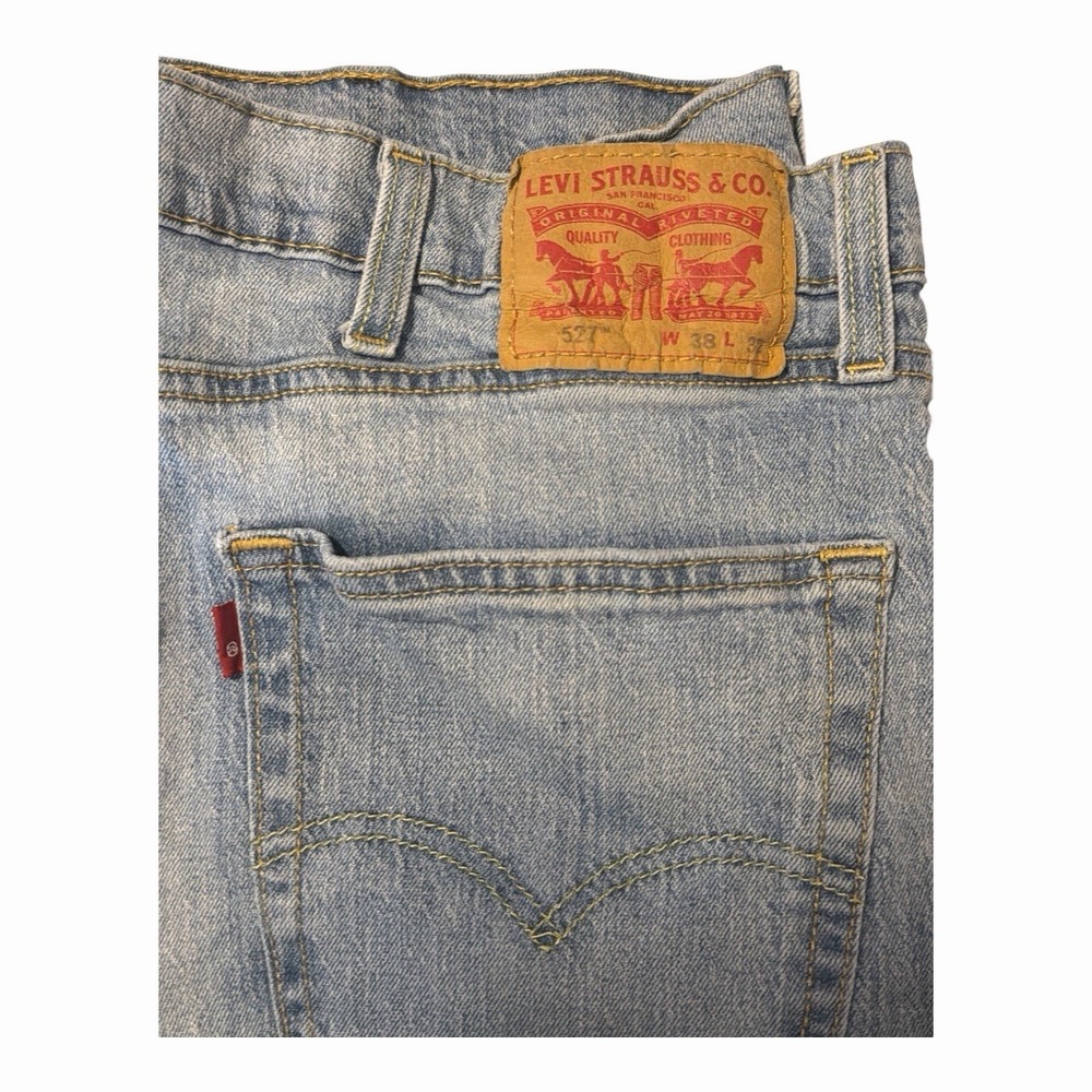 Levi's 527 Bootcut Jeans Men's 38x32 Light Wash Y2K Western Cowboy Denim - Picture 4 of 6